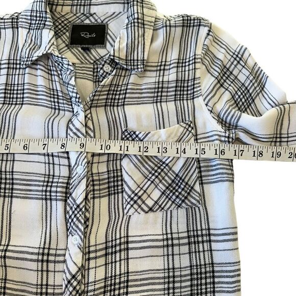 Rails Classic Hunter Black and White Plaid Button Down Soft Shirt, XS - Picture 9 of 10